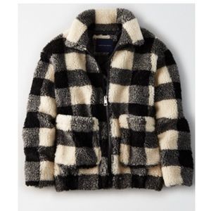 NWT American Eagle Faux Sherpa Bomber Jacket
